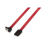 Aisens Cable SATA III de datos acodado con anclajes, 0,5 m, Negro/Rojo