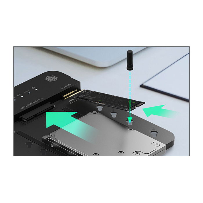 ICY BOX IB-2915MSCL-C31 Docking Station 2.5 & M.2 NVMe SATA USB 3.2 Gen 2 Type-C Negro