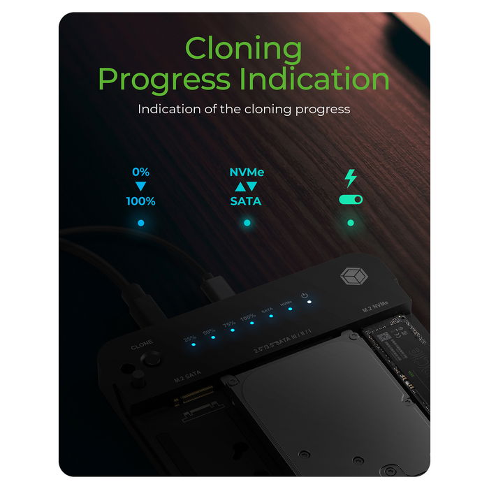 ICY BOX IB-2915MSCL-C31 Docking Station 2.5 & M.2 NVMe SATA USB 3.2 Gen 2 Type-C Negro