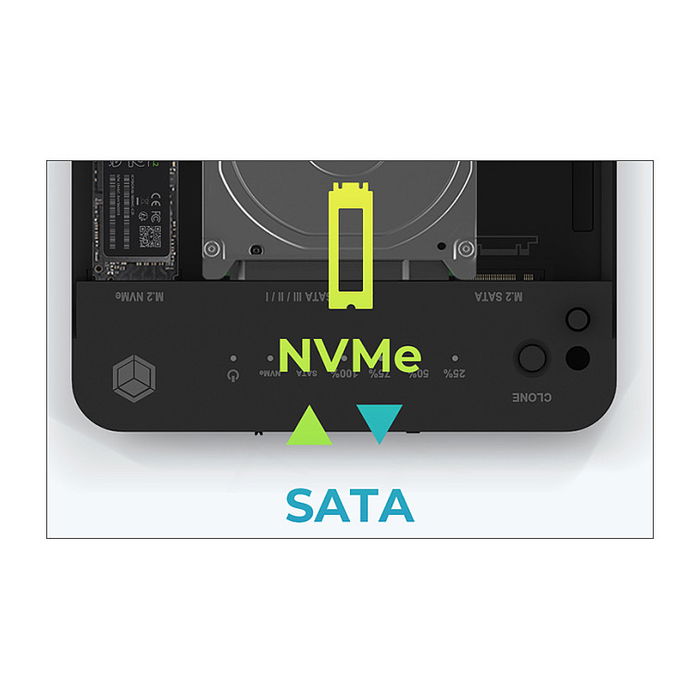 ICY BOX IB-2915MSCL-C31 Docking Station 2.5 & M.2 NVMe SATA USB 3.2 Gen 2 Type-C Negro