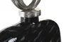 DKD Home Decor Jarrón de Cristal y Aluminio con Tapa Plateada Negro 28x14x48 cm
