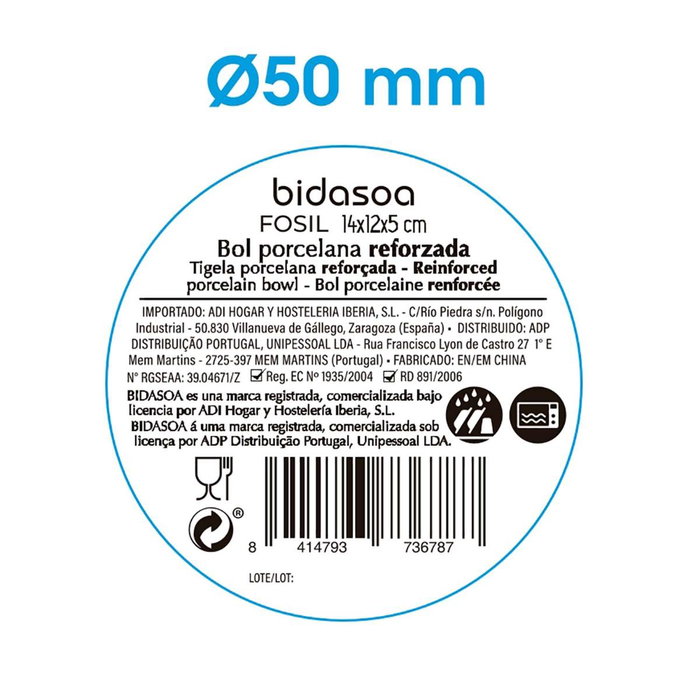 Bol Irregular Porcelana Fosil Bidasoa 14x12,4x4,8 cm