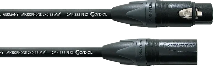 Cordial CMK222-Flex Cable XLR Macho-Hembra Ultraflexible 1 Metro para Conexión y Transmisión de Audio Profesional