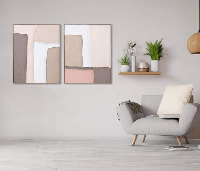 DKD Home Decor Cuadro Abstracto Multicolor Blanco Lienzo Pino 4.5 x 102 x 82 cm (2 Unidades) DKD Home Decor Cuadro Abstracto Multicolor Blanco Lienzo Pino 4.5 x 102 x 82 cm (2 Unidades)