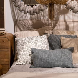 Cojín Blanco-Gris Algodón Decoración 45 X 45 cm (Set de 2)