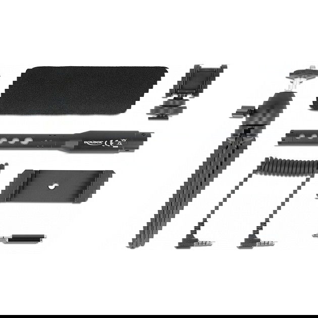 DeLOCK Vlog Shotgun Mikrofon Set, Micrófono Supercardioide para Smartphones y DSLR, Sens. -23 dB, 20-12000 Hz, Cable 3.5 mm 0.6 m, Negro, Metal