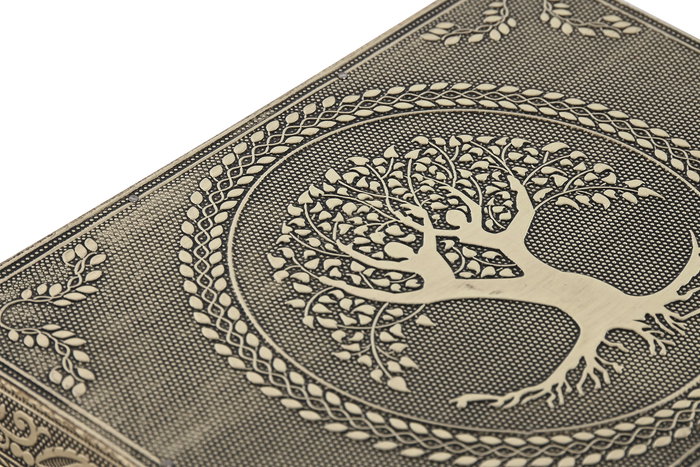 DKD Home Decor Joyero Estilo Indio Champan y Blanco 12.5 x 8.5 x 17.5 cm