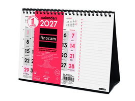 FINOCAM Calendario de sobremesa triangular 2027 mensual con notas