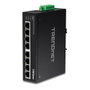 TRENDnet Switch Industrial TI-E80, 8 Puertos Fast Ethernet (10/100) No Administrado, Montaje en Carril DIN, IP30, Full Duplex, 1.6 Gbit/s, para Entornos Robustos