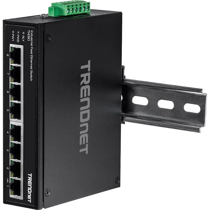 TRENDnet TI-E80 Switch Industrial Fast Ethernet de 8 Puertos DIN-Rail