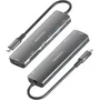 Aisens ASUC-7P026-GR Dock USB-C 7 en 1 con HDMI 4K, 2xUSB-A, USB-C PD 100W, Lector Tarjetas SD/MicroSD, Gris
