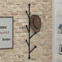 Hanah Home Gancho de Pared Metal Negro Moderno Industrial Multifuncional 94cm