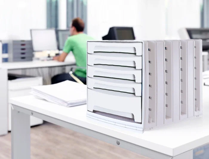 Archivo 2000 Fichero Cajones Sobremesa 305x370x215 mm Organizador 5 Cajones Gris Opaco