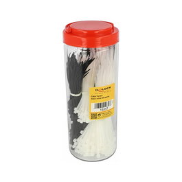 DeLOCK Caja de sujetacables 500 piezas Negro/Blanco