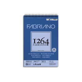 Bloc De Dibujo Fabriano 1264 Acuarela Con Espiral Liso Grano Fino A4 300G 30H