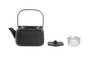 DKD Home Decor Tetera Oriental Hierro Colado Inox Negro Blanco 1.2l (2 Unidades) 13.5 x 17 x 18 cm
