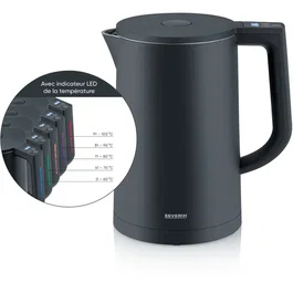 Severin WK 3483 Hervidor Eléctrico 1,7 L Negro Mate