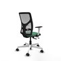 PIQUERAS Y CRESPO Silla de oficina Motilla con mecanismo Sincro/Traslack, Verde esmeralda y Gris