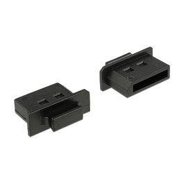 DeLOCK 64025 Tapa Protectora para Conector Displayport con Asa, Pack de 10 Unidades, Negro