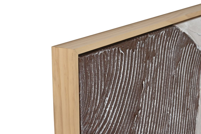 DKD Home Decor Cuadro Abstracto de Madera y Lienzo, Pack de 2 piezas, 122,6x122,6 cm