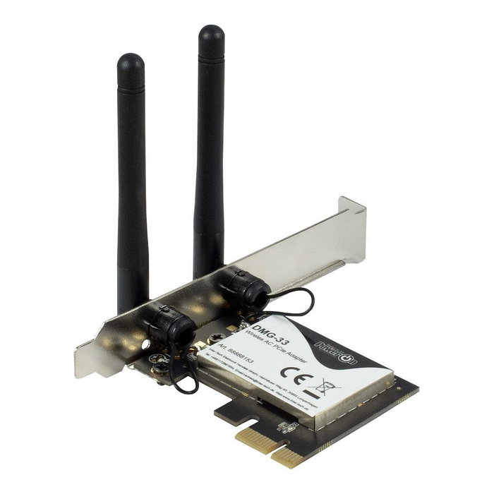 Inter-Tech Adaptador Wi-Fi 5 PCIe DMG-33 1300Mbps 3dBi Antena