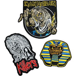 ERIK Set 3 Parches Iron Maiden Poliéster Diseños Variados