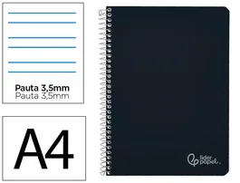 Liderpapel Cuaderno Espiral Witty A4 Tapa Dura Negro
