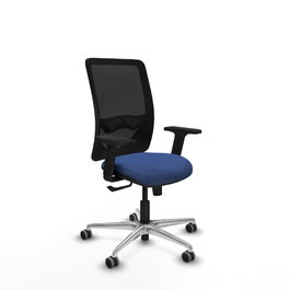 PIQUERAS Y CRESPO Silla de oficina Zulema con mecanismo Sincro, Azul marino y Negro
