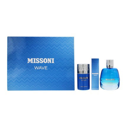 Missoni Set Wave para hombre con Eau De Toilette y desodorante