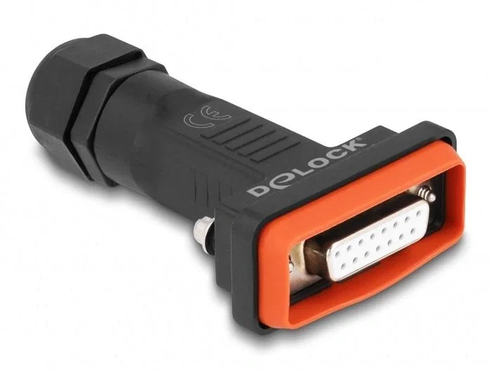 DeLOCK Conector D-Sub de 15 pines hembra con carcasa IP67