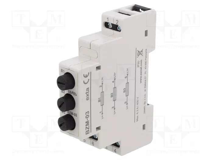 ZAMEL BZM-03 Módulo de Protección de 3 Polos 6,3A ZAMEL BZM-03 Módulo de Protección de 3 Polos 6,3A