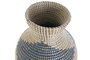 DKD Home Decor Jarrón Seagrass Natural y Azul 31x31x50 cm