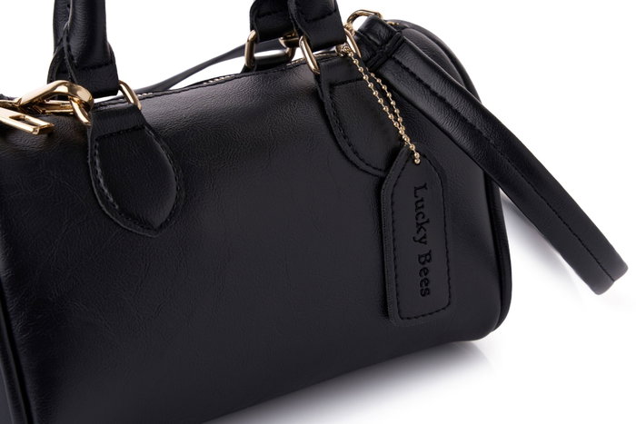 Lucky Bees Bolso de mano Joan - Negro, Cuero de Polivinilo, 21x13x13 cm Lucky Bees Bolso de mano Joan - Negro, Cuero de Polivinilo, 21x13x13 cm