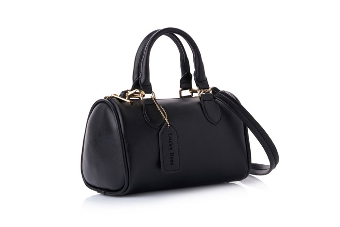 Lucky Bees Bolso de mano Joan - Negro, Cuero de Polivinilo, 21x13x13 cm Lucky Bees Bolso de mano Joan - Negro, Cuero de Polivinilo, 21x13x13 cm