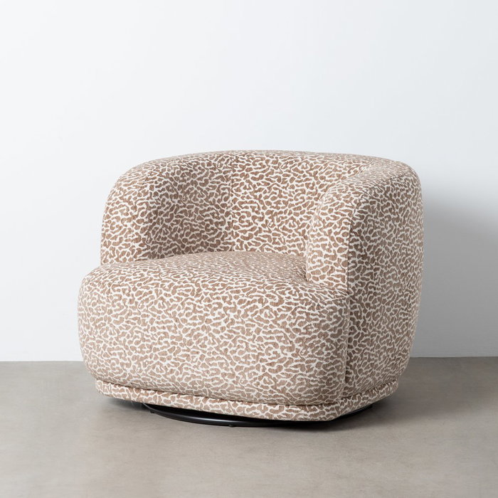 Sillón Giratorio Gris Tejido Salón 89 X 87 X 71 cm
