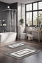 Mijölnir CT-5076 Juego de Alfombrillas de Baño de 2 Piezas, Suave Poliéster Antideslizante y Antibacteriano, Tamaños 40x60cm y 60x100cm, Ideal para Lujo y Seguridad en el Baño