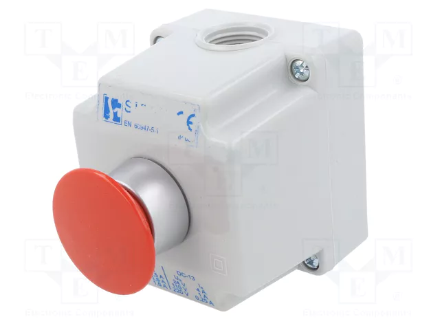 SPAMEL Casete de control ST22 con 1 botón de cabeza de seta rojo SPAMEL Casete de control ST22 con 1 botón de cabeza de seta rojo