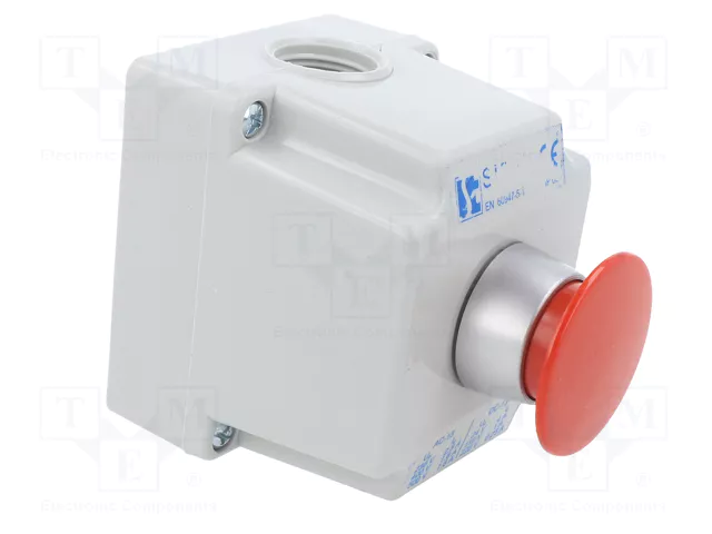 SPAMEL Casete de control ST22 con 1 botón de cabeza de seta rojo SPAMEL Casete de control ST22 con 1 botón de cabeza de seta rojo