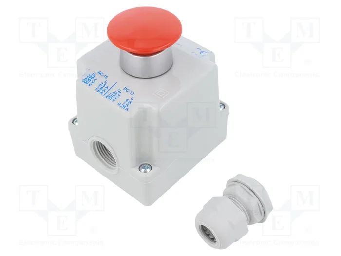 SPAMEL Casete de control ST22 con 1 botón de cabeza de seta rojo SPAMEL Casete de control ST22 con 1 botón de cabeza de seta rojo