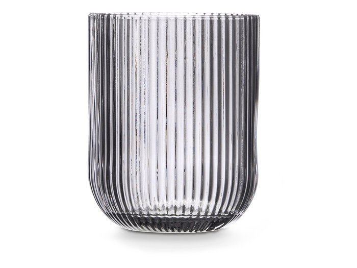 Vivalto Vaso de Vidrio Gris con Rayas 270 ml 7.5x9.2 cm (Set de 24)