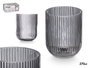 Vivalto Vaso de Vidrio Gris con Rayas 270 ml 7.5x9.2 cm (Set de 24)