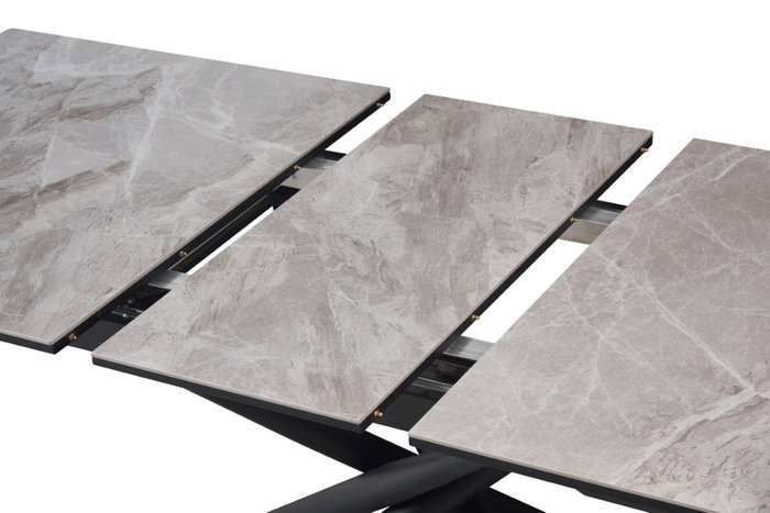 DKD Home Decor Mesa de Comedor de Metal y Cerámica Gris y Negro DKD Home Decor Mesa de Comedor de Metal y Cerámica Gris y Negro