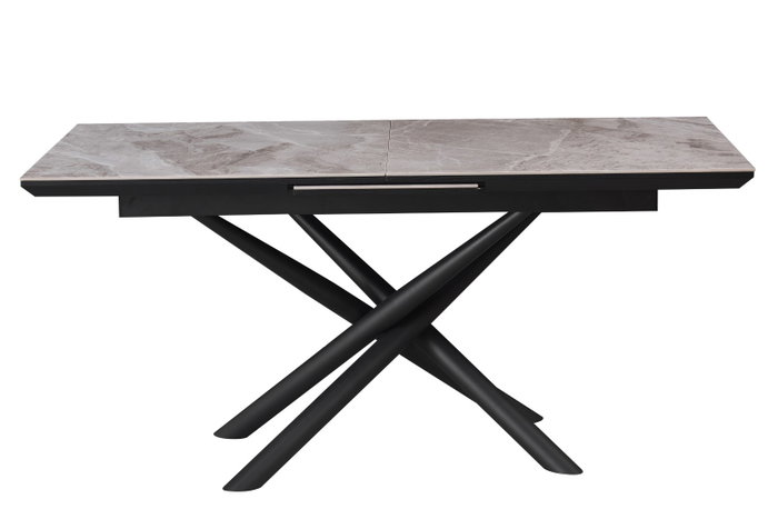 DKD Home Decor Mesa de Comedor de Metal y Cerámica Gris y Negro