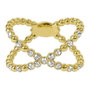 Adore Anillo Allure Beaded Crossing RG con 52 Cristales Swarovski Dorado, Talla 52