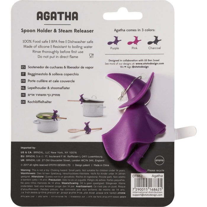 Ototo Agatha Portacucharas y Liberador de Vapor Morado