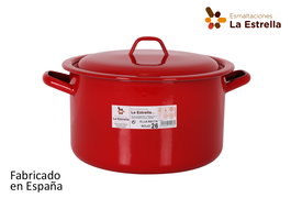La Estrella Olla Recta con Tapa 26 cm Rojo (4 Unidades)