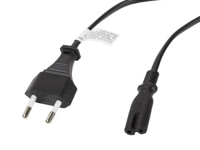 Lanberg CA-C7CA-10CC-0030-BK Cable de Alimentación 3 m Negro, Conector C7 Macho Derecho a CEE 7/16 Macho Derecho