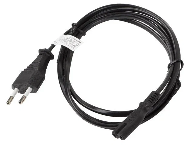 Lanberg CA-C7CA-10CC-0030-BK Cable de Alimentación 3 m Negro, Conector C7 Macho Derecho a CEE 7/16 Macho Derecho