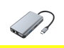 Conceptronic DONN21G Docking Station 7 en 1 USB-C a HDMI 4K, VGA, LAN GbE, USB 3.0 x3, PD 100W, Gris