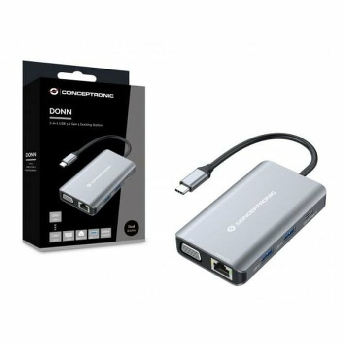 Conceptronic DONN21G Docking Station 7 en 1 USB-C con HDMI, VGA y Gigabit LAN Conceptronic DONN21G Docking Station 7 en 1 USB-C con HDMI, VGA y Gigabit LAN